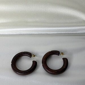 Chunky C Hoop Wooden Earrings. Y2K